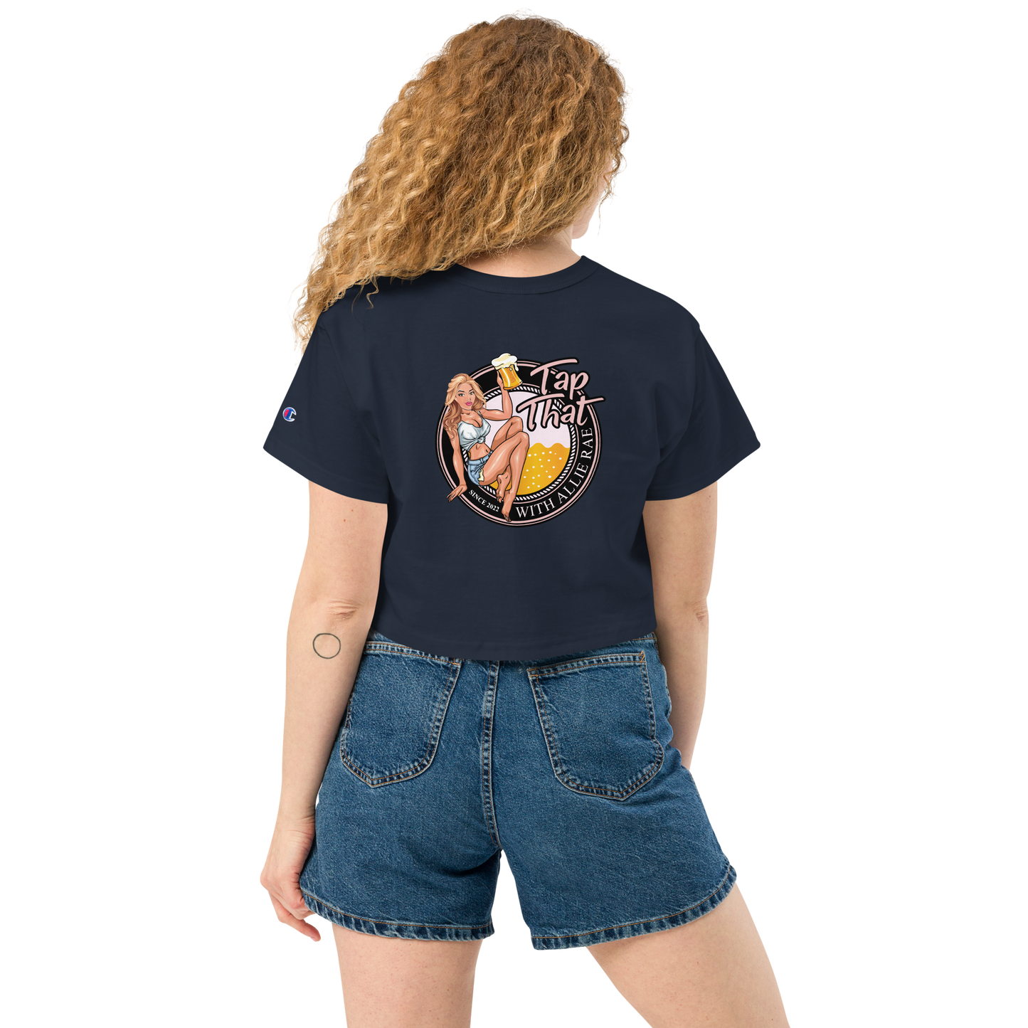 Women's Champion Loose Fit Crop Top (Logo on Back)
