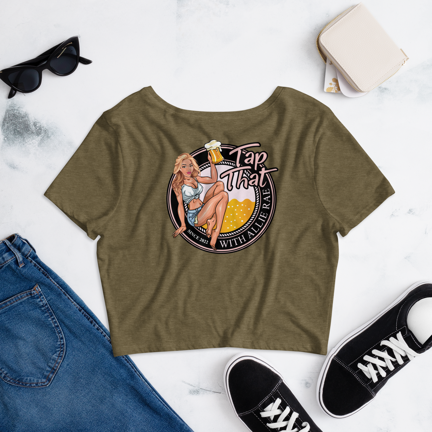 Women’s Crop Tee Bella + Canvas (Logo on Back - More Colors Available)